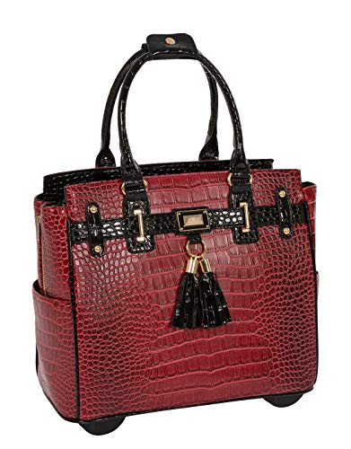 JKM and Company THE WESTLAKE Burgundy Red & Black Alligator Compatible With Computer