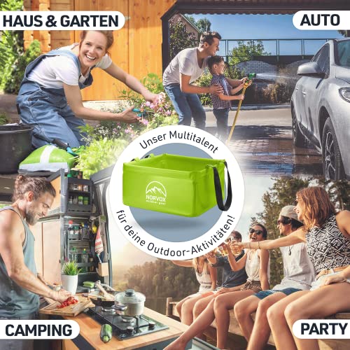 NORVOX Outdoor Faltschüssel - 15L oder 20L – grüne faltbare Schüssel - Universell als Camping Spülschüssel… - Image 5