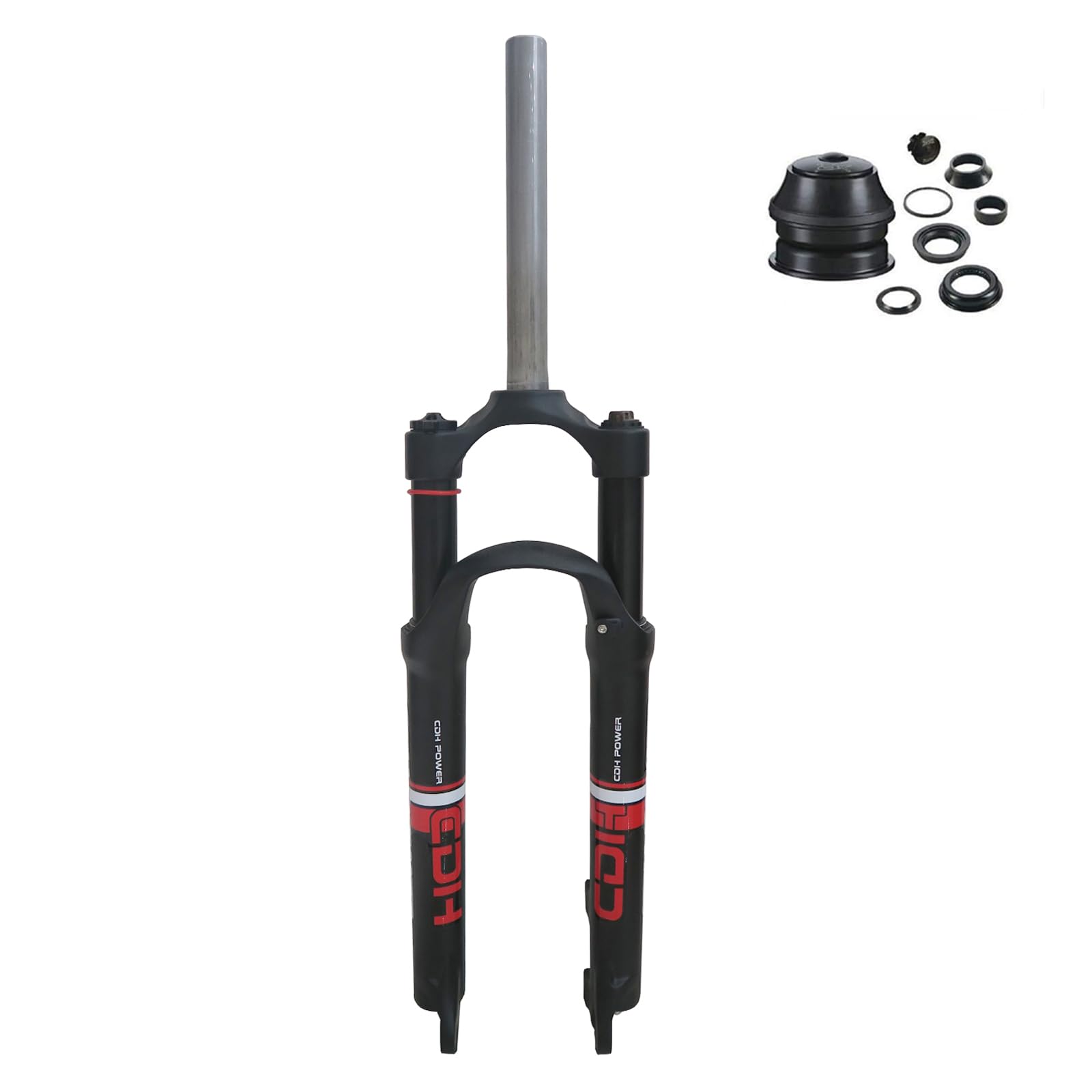 CDHPOWERMTB Suspension Fork 26 Inch, 28.6mm Straight Tube Manual Lockout Ultralight Aluminum Alloy and 1-1/8 inch headset Combo
