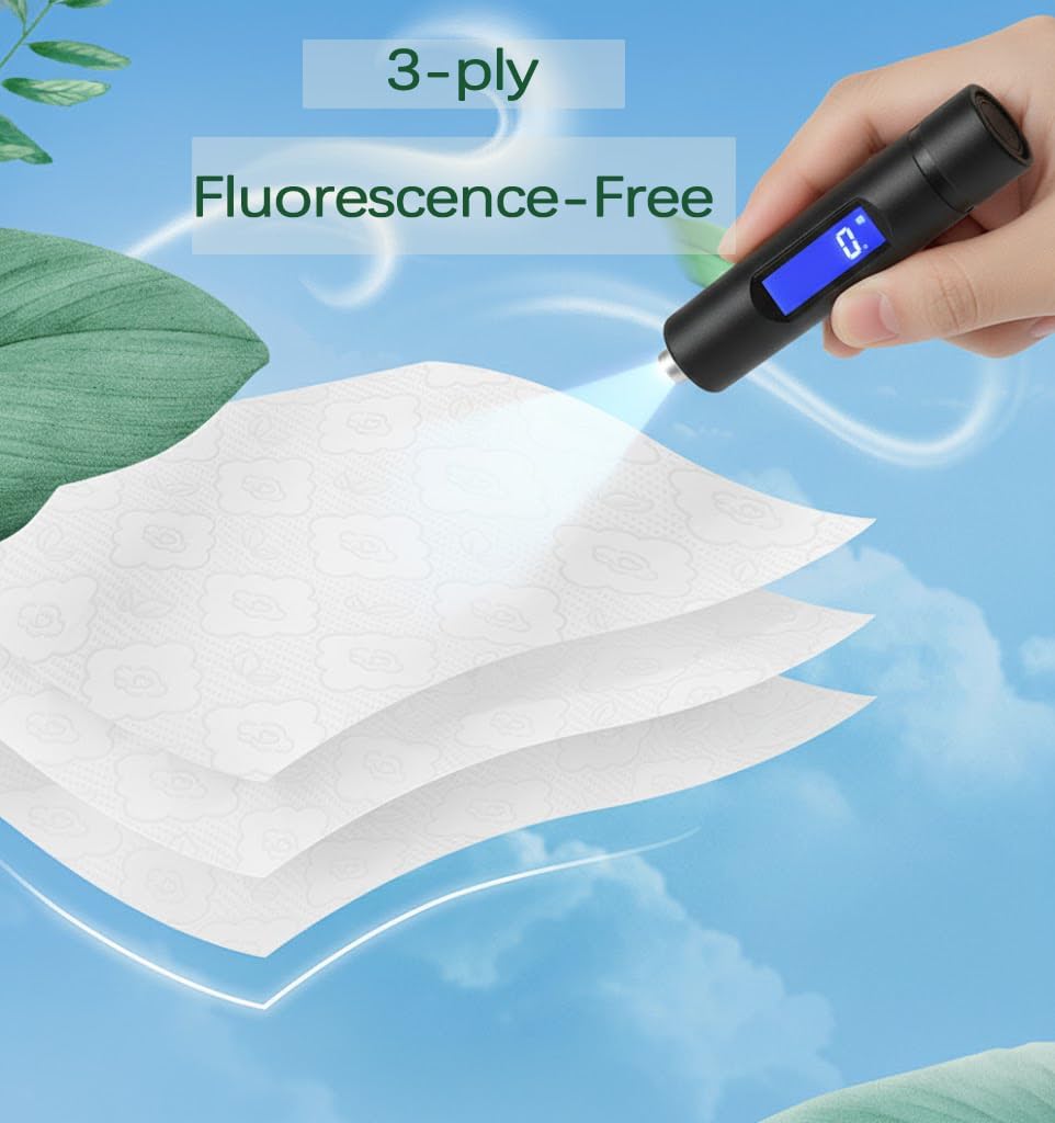 8-Pack Bamboo Tissues Hanging Tissues, 3-Ply Tissue 1380 Sheets/Box Tissues Bulk (11,040 Total), Bamboo Facial Tissue Facial Tissue Paper with 2 Hooks, Pure White