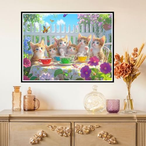 5D Diamond Painting Kit Complet Peinture Diamant Chat Foret Canevas 60x80cm - 2