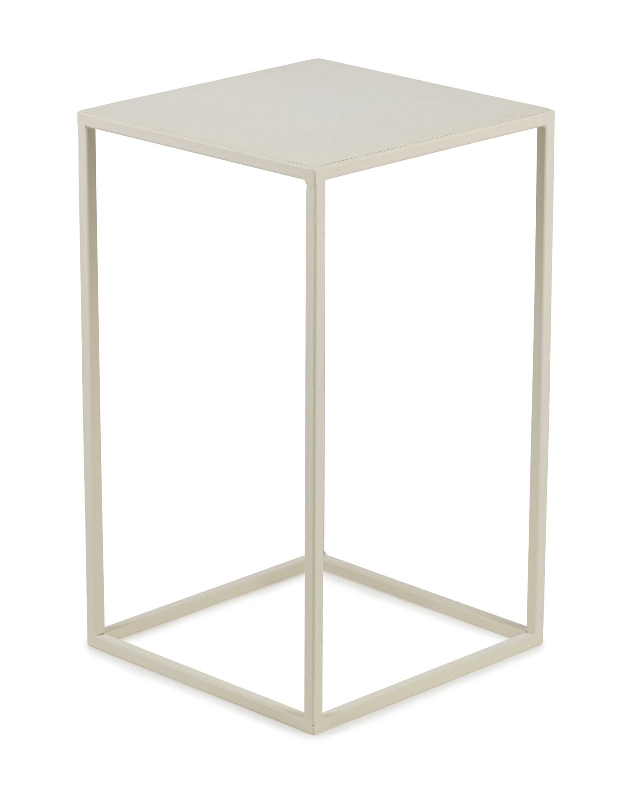 Support de fleurs en métal couleur crème 40 cm de haut – Support de fleurs solide et robuste en métal – Support pour plantes pour la décoration dans le salon, la chambre ou le bureau