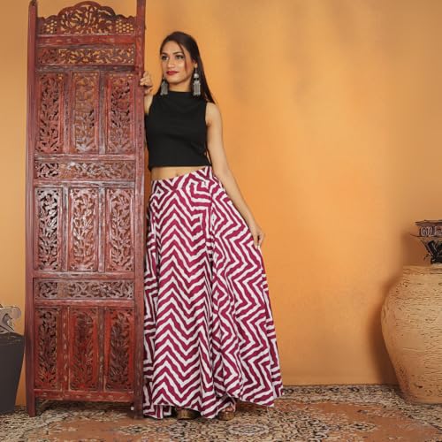 Image of JYESHTA Women's American Crepe Flared A Line Stitched Long Skirt with 12 Mtr Flare 40 in Height | Skirts for Women Long Length | Long Skirts for Girls