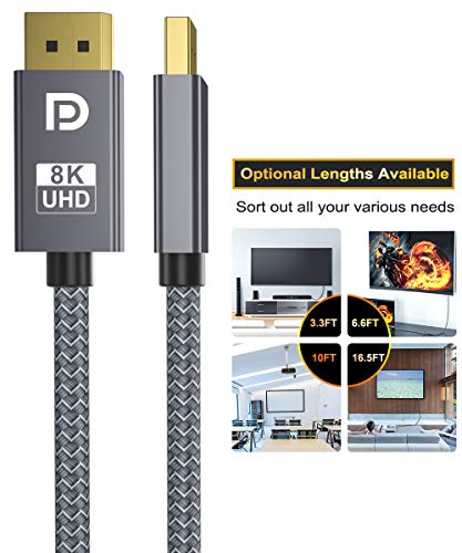 Itramax 8K 60Hz Displayport Cable 10Ft (2-Pack),Dp 1.4 Male Ultra High Speed Cord For Laptop/Pc/Tv/Gaming Monitor,Support Hbr3 Bandwidth Of 32.4Gbps,4K@144Hz,2K@165Hz,1080P@240Hz(Dp 1.2 Compatible) #TOP2