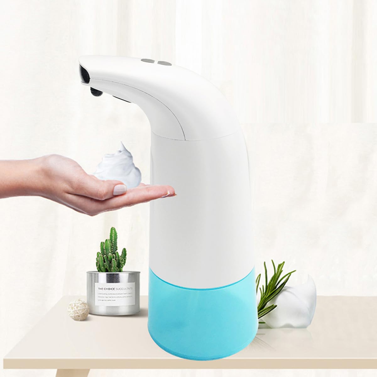 Automatischer Seifenspender mit Sensor und Induktion Weißer Schaumseifenspender aus Abs Energiesparend für Bad und Zuhause Berührungsloser Handwaschspender