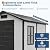 Outdoor Storage Shed with Floor, Plastic Resin Garden Shed with Window & Sloping Roof & Lockable Door for Patio Backyard Garden, Lawn Mower, Bike, Tool Storage (Grayish White + Black, 4' x 6')