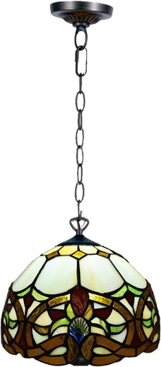 TIFFORA Tiffany Pendant Lamps Stained Glass Lamp Shades Handcrafted Stunning Quality Antique Design Pendant Light for Living Room Bedroom Lounge (TF(P)-1050)