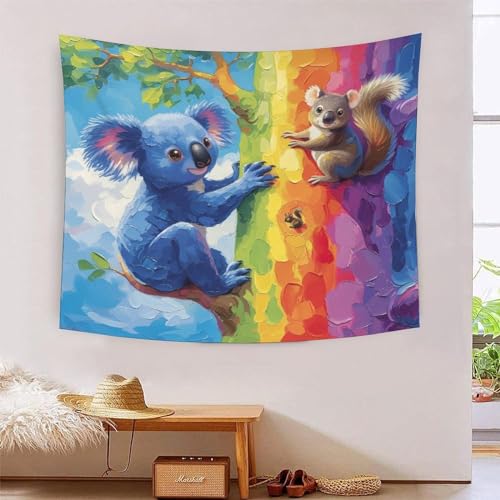 Tapisserie Koala 3D 180x230cm grand format en tissu pour salon et dortoir