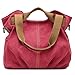 Women's Ladies Vintage Casual Hobo Canvas Multi-Pocket Daily Purse Top Handle Shoulder Tote Crossbody Bag Shopper Handbag
