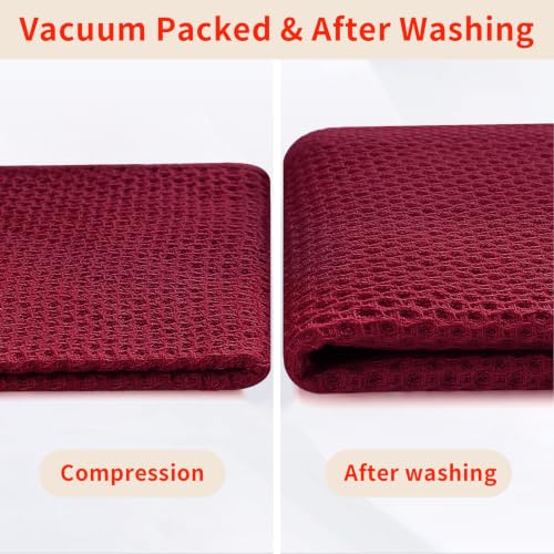 Image of Homaxy 100% Cotton Waffle Weave Kitchen Dish Cloths 6-Pack, Magenta | 12 x 12 Inches, Ultra Soft Absorbent Dish Towels, Quick Drying Dish Rags with Hanging Loop