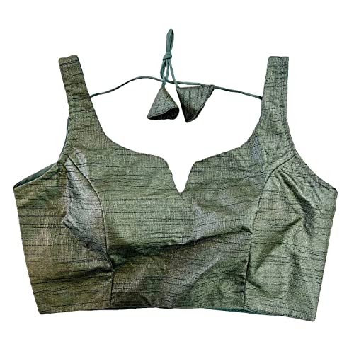 Image of Pujia Mills Women's Heavy Phantom Silk Bollywood Style Sleeveless Trendy Blouse(Veda)