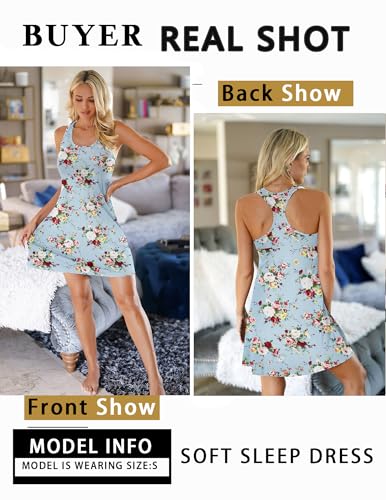 Image of Avidlove Sleepwear for Women Tank Nightgown Chemise Racerback Sleeveless Sleep Dress