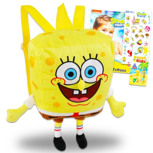 Poupée Bob l'éponge coffret cadeau peluche 35 cm avec autocollants et tatouages