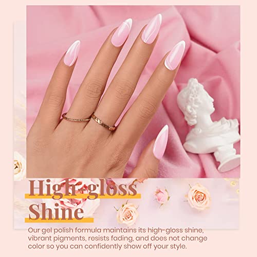 image for Beetles Gel Polish Set- 6 Colors Transparent Jelly Milky White Sheer P