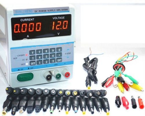 Gowe® 4Ps Display 220V/110V Digital Control 30V 5A DC Voltage Regulated Power Supply DPS-305BM for Laptop Repair with 37 free Plugs