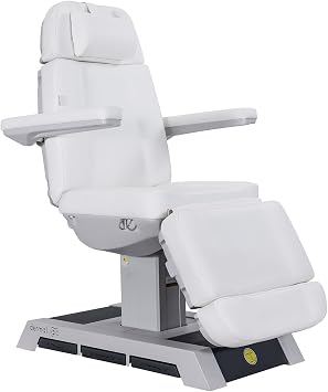 DERMALOGIC Renzo Electric Spa Treatment Table 4 Motors Massage Bed with Foot Pedals, Spa Resort Salon Massage Equipment, White
