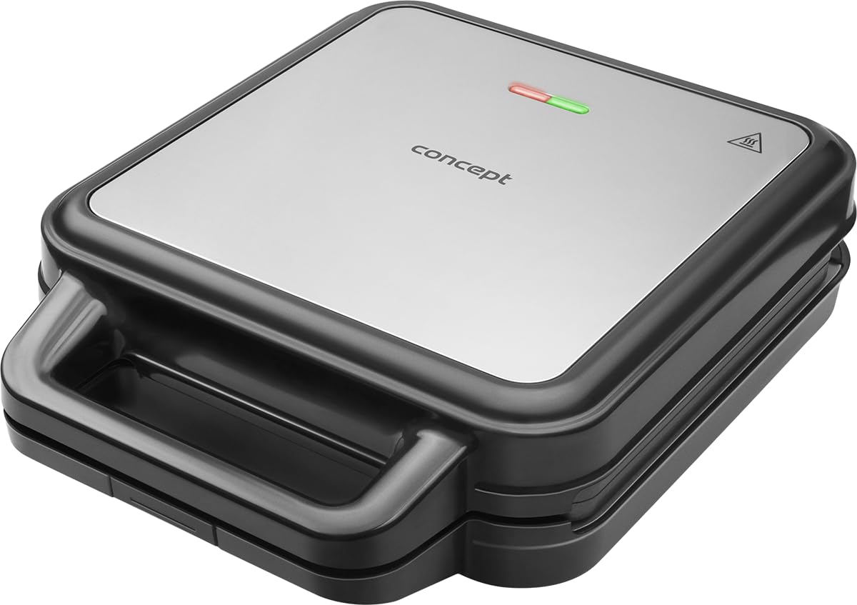 Concept SV3081 Sandwichmaker mit Dreieckplatten FAMILY 1200 W, Weiß/Grau