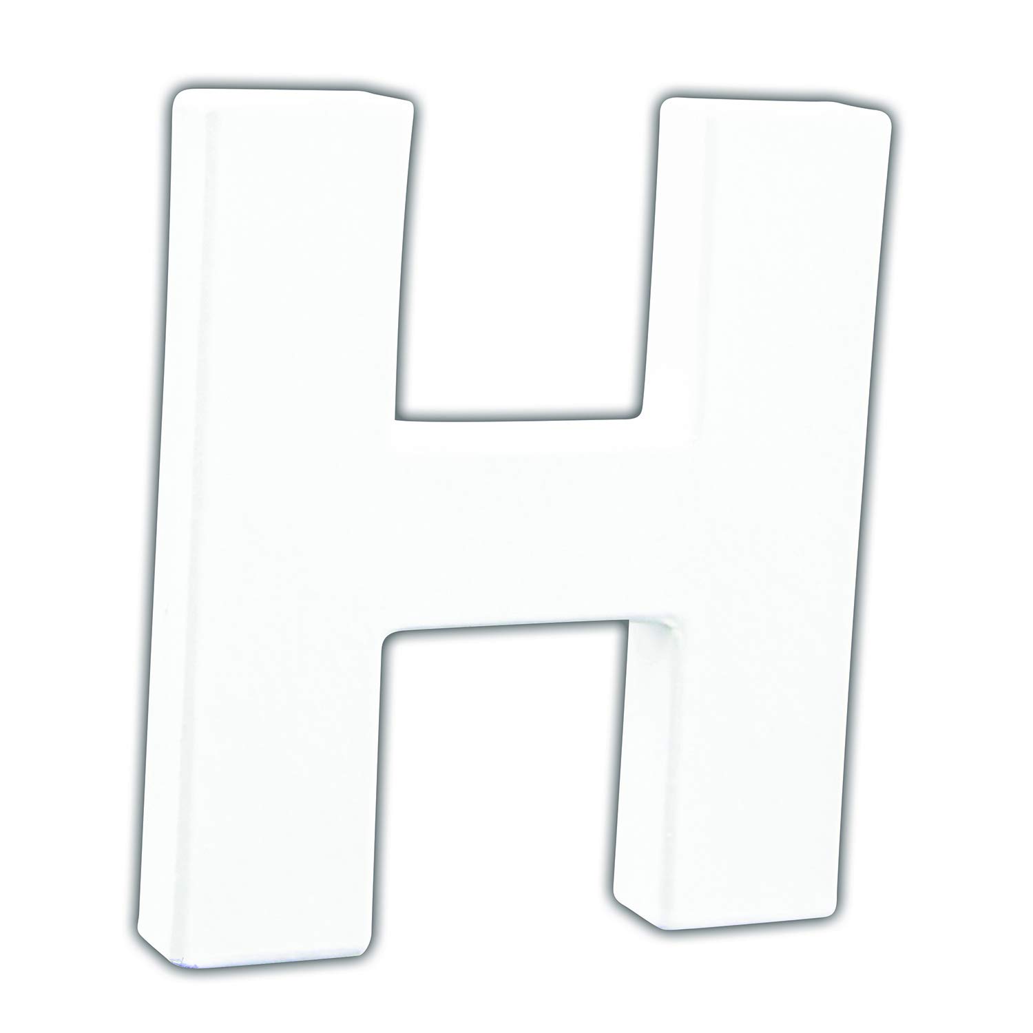 Décopatch AC737Cpack - Un Lot de 5 Supports en Papier Blanc mâché 1,5x10,5x12 cm, Petite lettre H