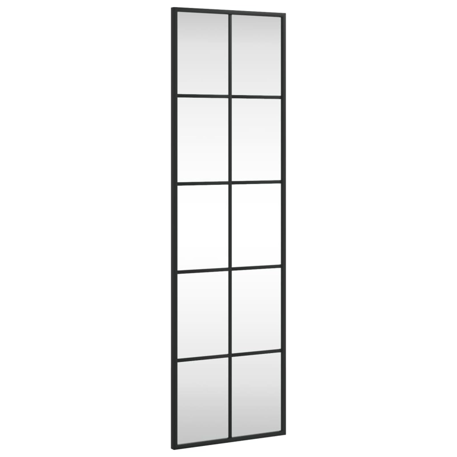 Gecheer Moderne wandspiegel voor slaapkamer, hal, woonkamer, badkamer, hangspiegel met frame, zwart, 30 x 60 cm, rechthoekig van ijzer