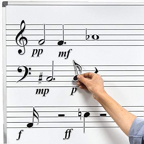 Chamberlain Music, Magnetic Music Symbols for Whiteboards: Notes, rests, accidentals, expression markings and clefs (WMN10)