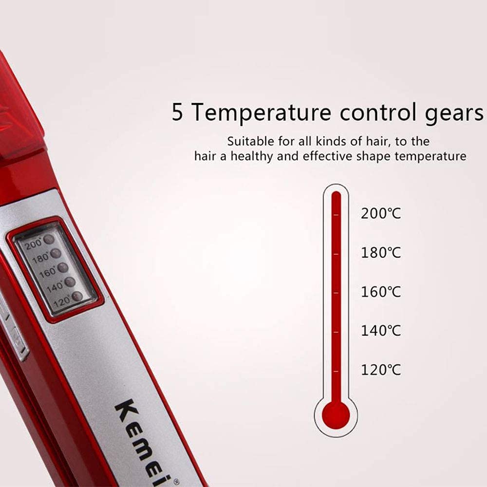 KEMEI Steam traightening Hair Irons Automatic Straight Hair Electric Straightener Temperature