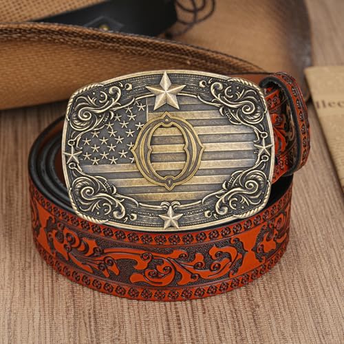 Image of Western Belt Buckle for Men Women Initial Letter A to Z Cowboy Belt Buckle Texas Buckle hebillas vaqueras para hombre