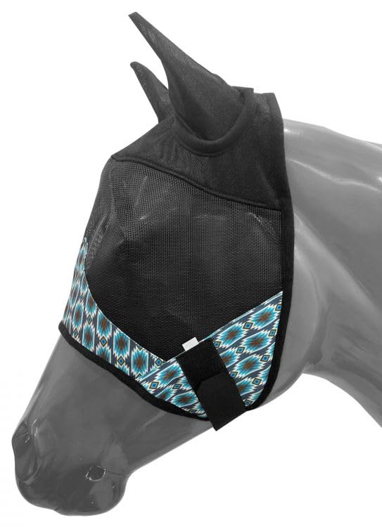 Showman Aztec Print Fly Mask w/Ears (Small)