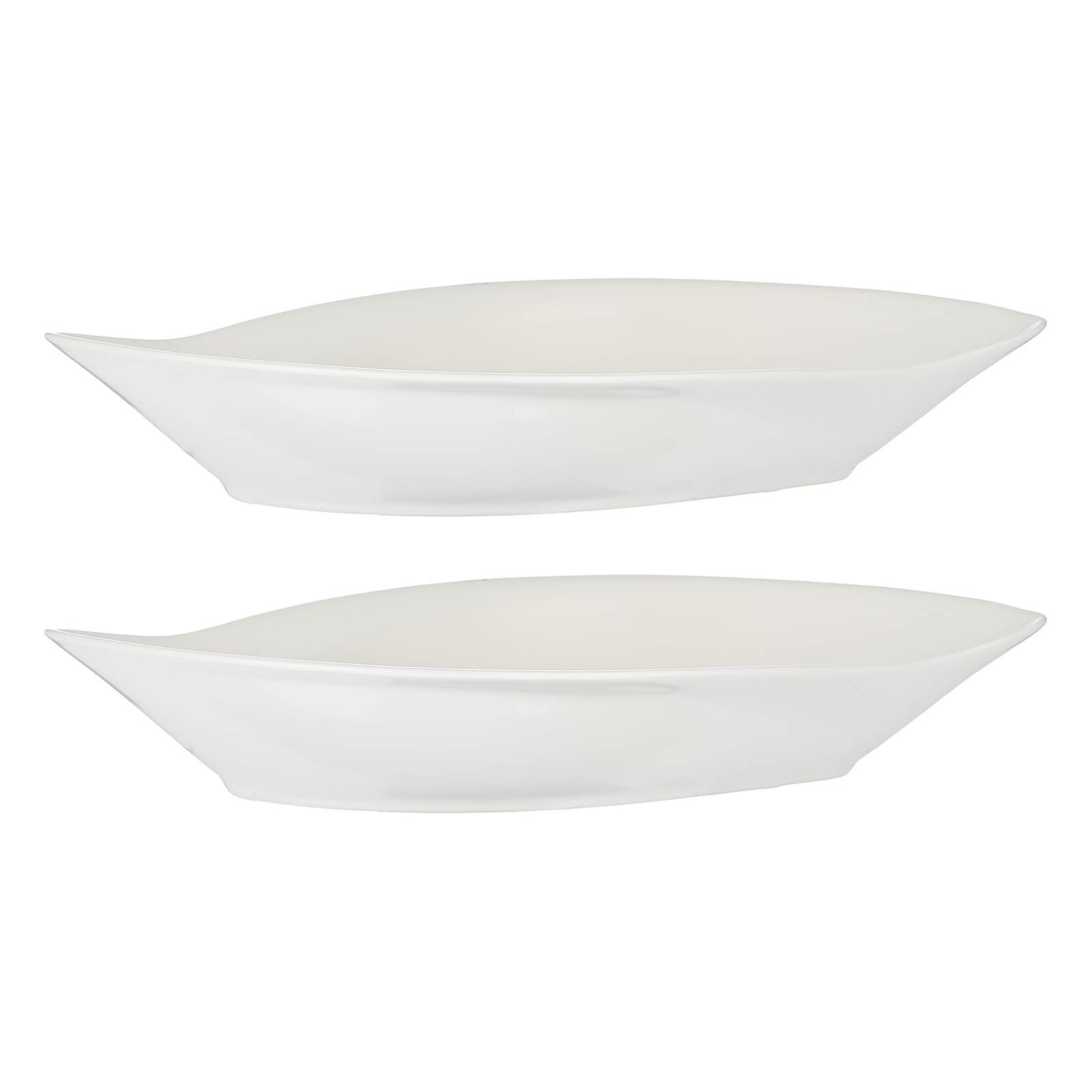Verona Leaf Plate Set,White