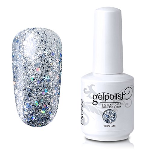 Elite99 Gel Nail Polish Soak Off UV LED Gel Lacquer Nail Art Manicure Glitter Clear 329 15ml