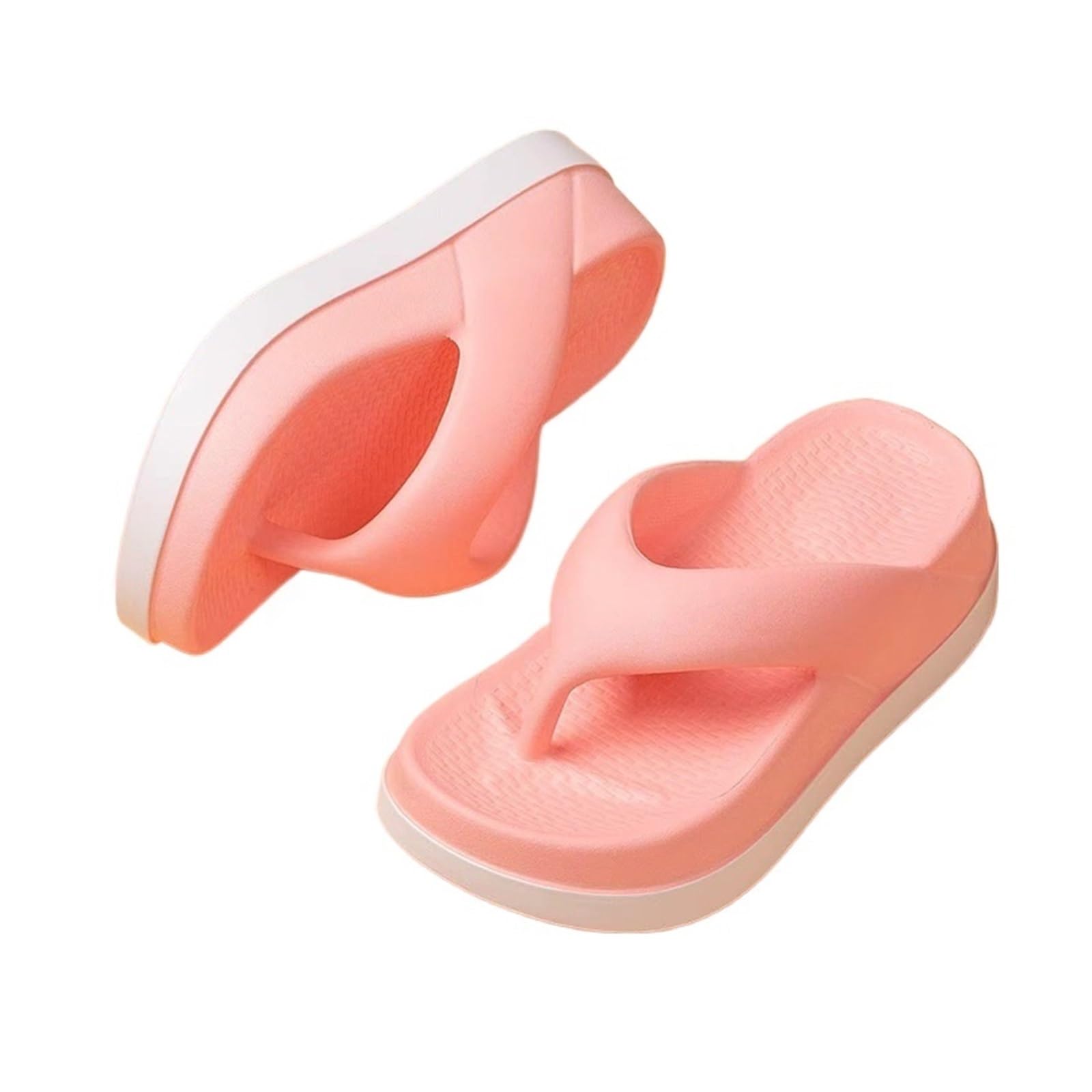 GIJMZY Women's Flip-flops Summer Outdoor And Indoor Thick-soled Sandals 5cm Increase Height Slippers For Beach(Pink,37-38)