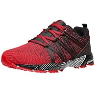 ASHION Sneaker Herren Sportschuhe Laufschuhe Turnschuhe Leichtgewichts Atmungsaktiv Freizeit Straßenlaufschuhe, Rot,43 EU