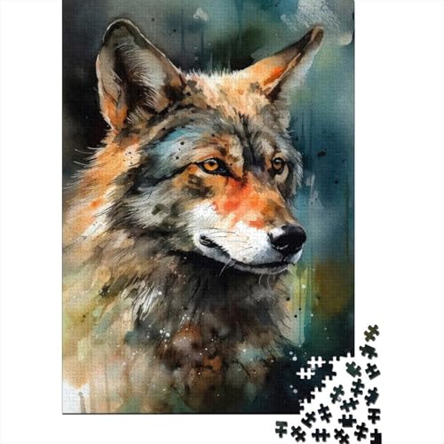 Puzzle de lobo estilo acuarela: reconecta contigo mismo a través del arte
