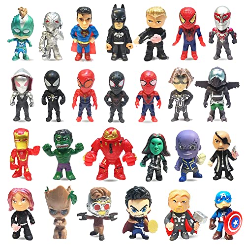 LEYGREN Mini Figures Toy Sets for Boys , Ideal Christmas Stocking Easter Eggs, Super Hero Cake Toppers, Party Favors Kids (26 Models)