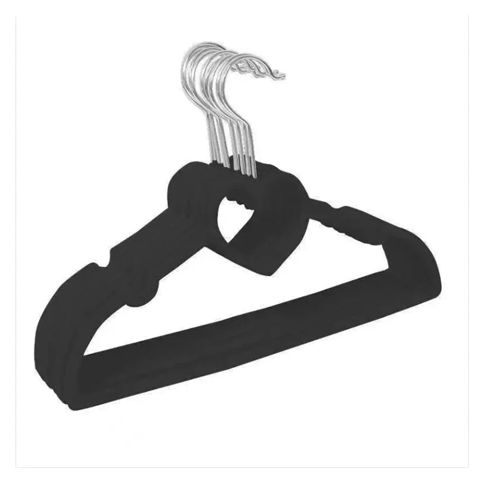 KFGISD, Velvet Hangers 10 Pack Non Slip Hanger with Swivel Hook Cute Heart Slim Clothes Racks for Closet Space Saving ，Hangers(Black)