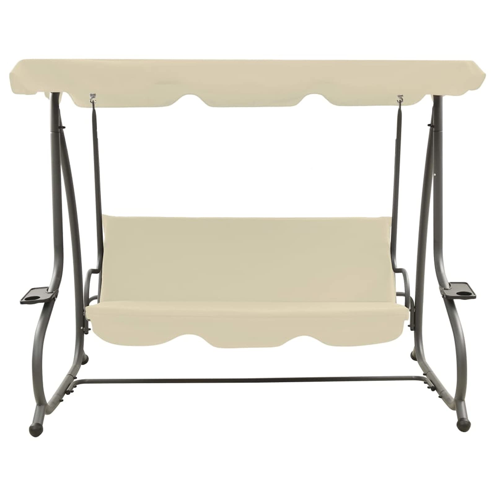 Gecheer Panchina a Dondolo da Giardino con Baldacchino,Dondolo con Baldacchino da Esterno,Dondolo 3 Posti per Esterni,Panchina Swing Altalena da Giardino,Dondolo da Esterno con Tettuccio Bianco Sabbia