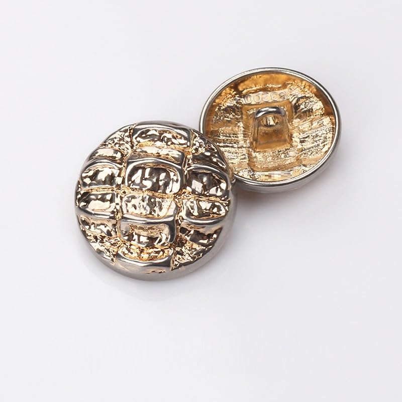 Botones Vintage, 20 Botones Redondos con Textura de Metal for Ropa, cárdigans, Abrigos, proyectos Manualidades(A,23 mm)