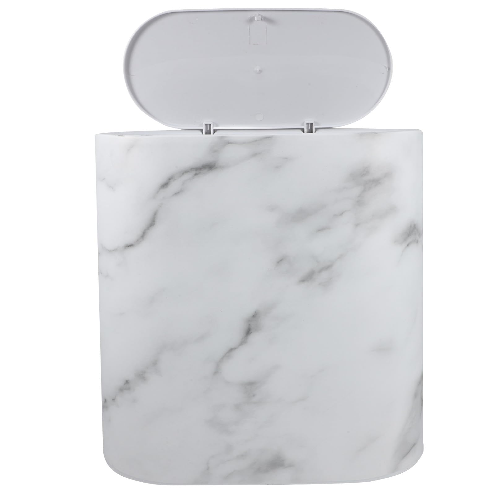 Generico Pattumiera da Bagno Stretta Effetto Marmo in Plastica 1 Pezzo | Design Facile Salvaspazio Moderata Fessure e Capacità da Pulire Casa e Soggiorno