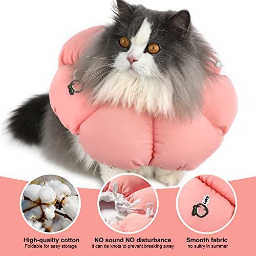 Image of HiDREAM Cat Cone Collar,Cute Waterproof Elizabethan e Collar for Cats,Anti-Bite Lick Wound Healing Safety Cat Recovery Collar,All-Season Style
