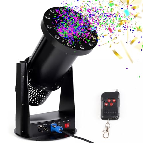 HeatZen Confetti Launcher Cannon Machine, LED Confetti Machine Blower with DMX Long-range Control for Concert Party Wedding Disco Show, Confetti Shooter Launcher Machine 3-in-1 RGB Used by Club&Stage