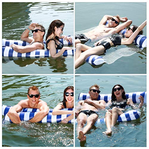 VICASKY Rede de flutuação para piscina e espreguiçadeira inflável para nadar com rede flutuante de v