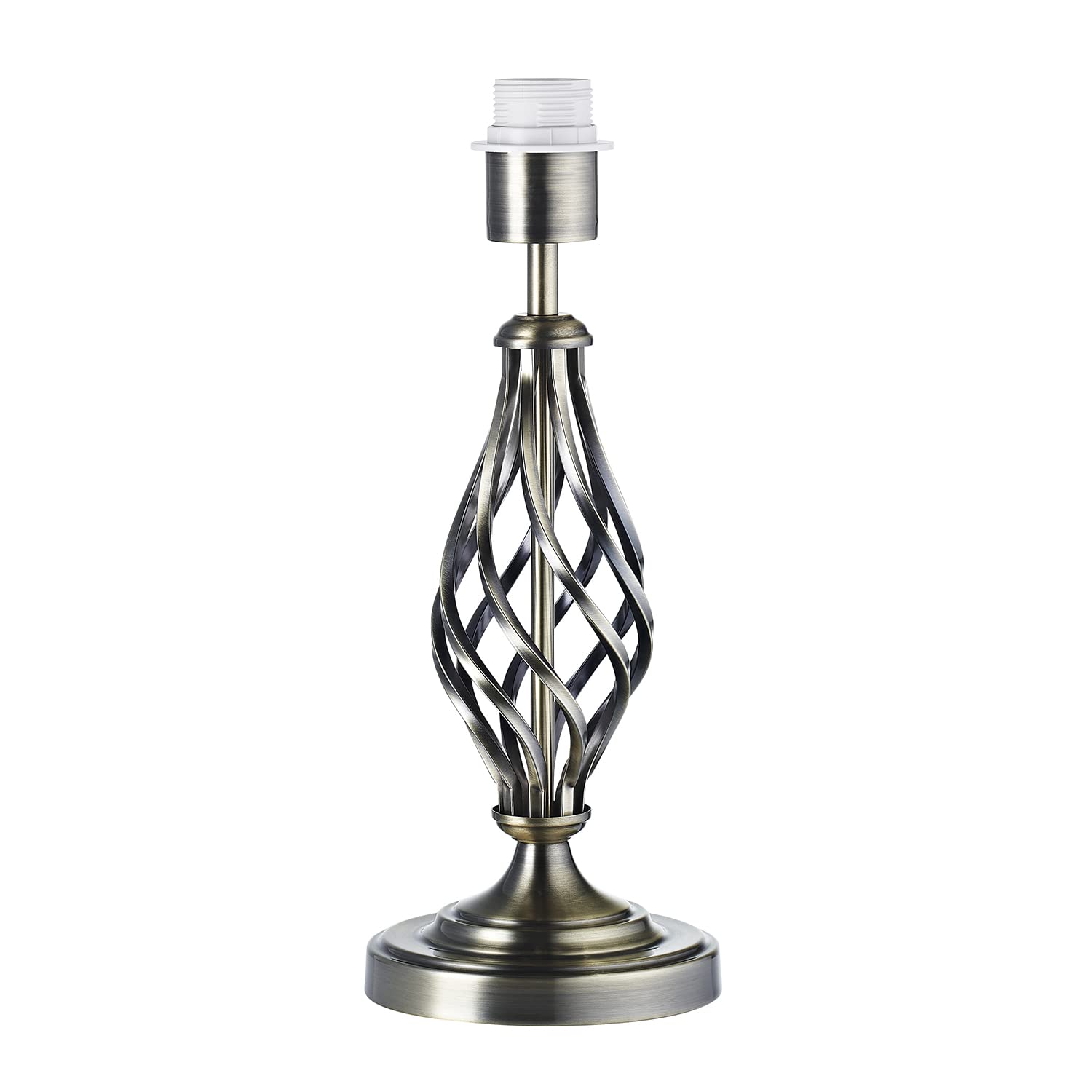 Traditional Brushed Antique Brass Table Lamp Base with Twist Metal Stem Desig...