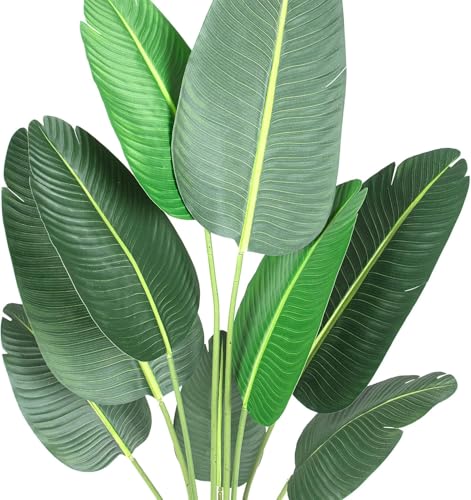 GarveeHome 60 inchs Artificial Tree Bird of Paradise Artificial Plant with 10 Trunks Fake Tree - 5 Feet Faux Plants Fake Banana Tree Plant with Pot Artificial Trees for Home Decor Indoor Outdoor