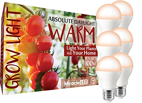 MiracleLED 604619 (6-Pack) Grow Light, Warm Glow