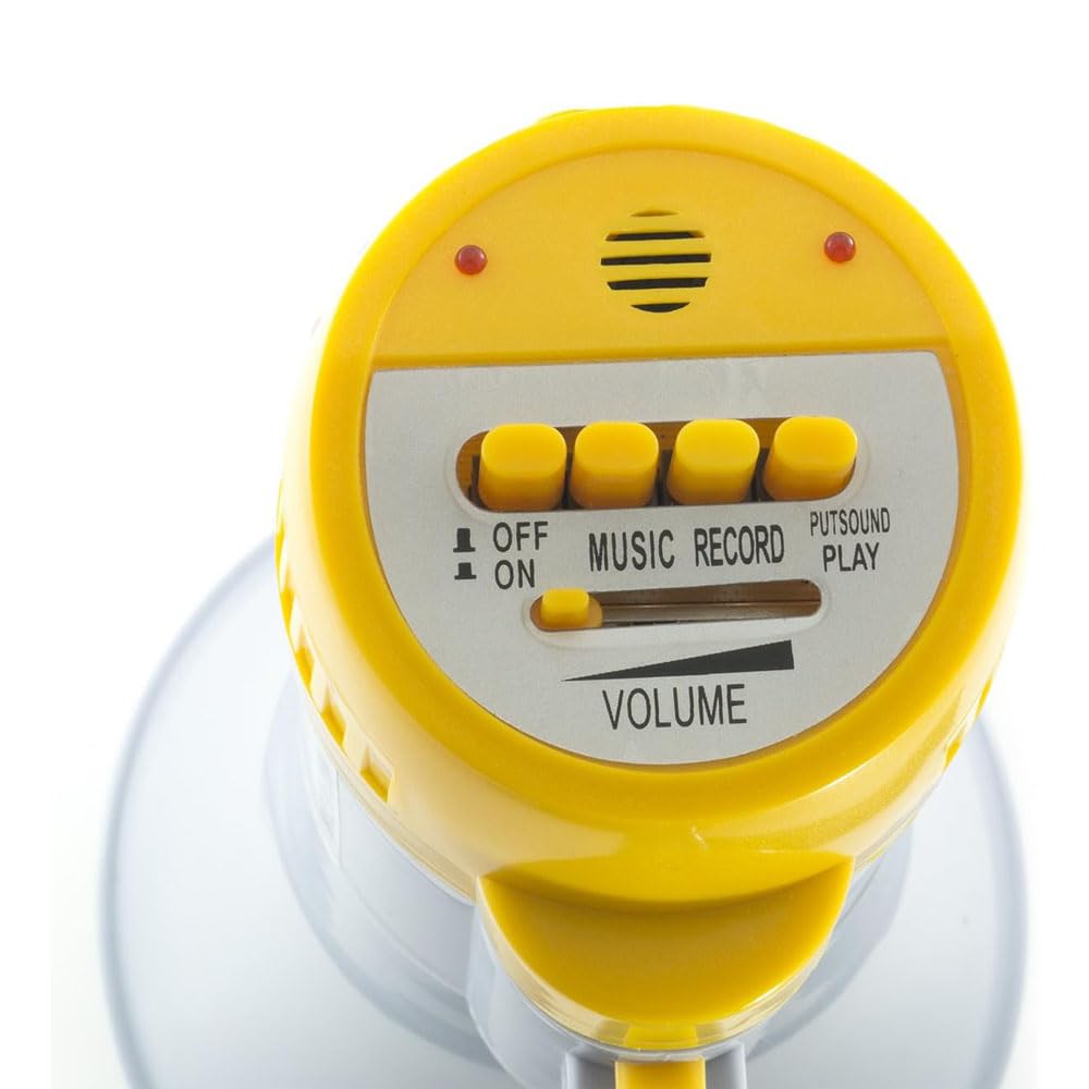 GC GLOBALCOMMERCE Megafono Professionale Portatile Altoparlante Leggero con Registratore Musica e Sirena, Volume Regolabile