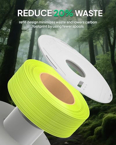 Image of ELEGOO PLA Basic Refill Filament 1.75mm White 1KG, 3D Printer Filament No Spool Dimensional Accuracy + /- 0.02mm, 3D Printing PLA for Reusable Spool Refilling