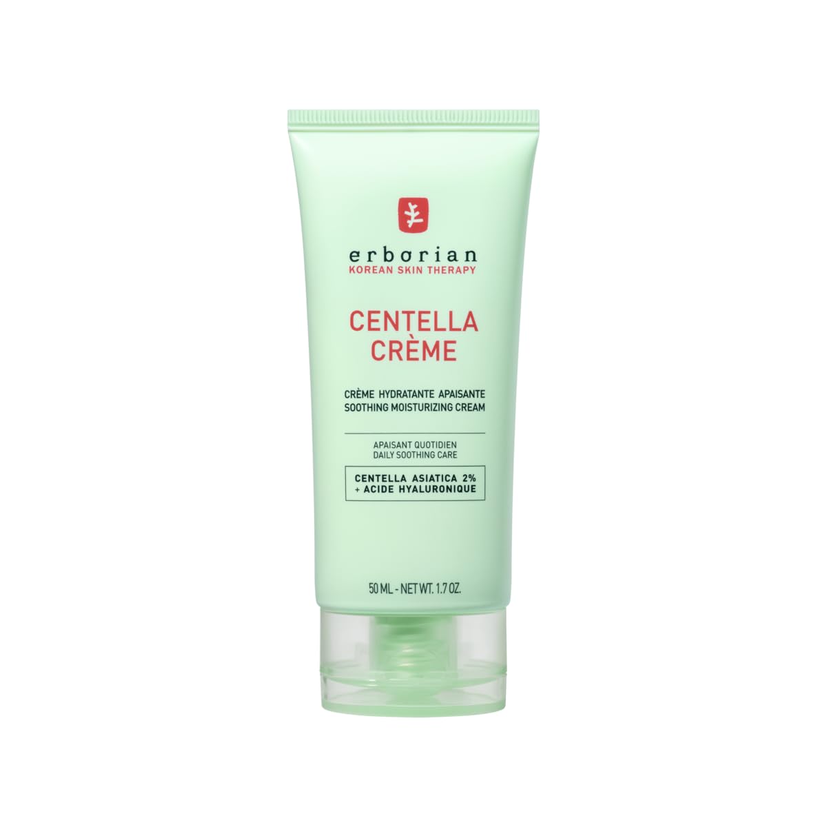 Erborian - Centella Crème - Soothing Moisturizing Cream - Face Cream with Centella Asiatica and Hyaluronic Acid - Redness Comfort Care - Lightweight Texture - All Skin Types - 50ml - Korean Cosmetic
