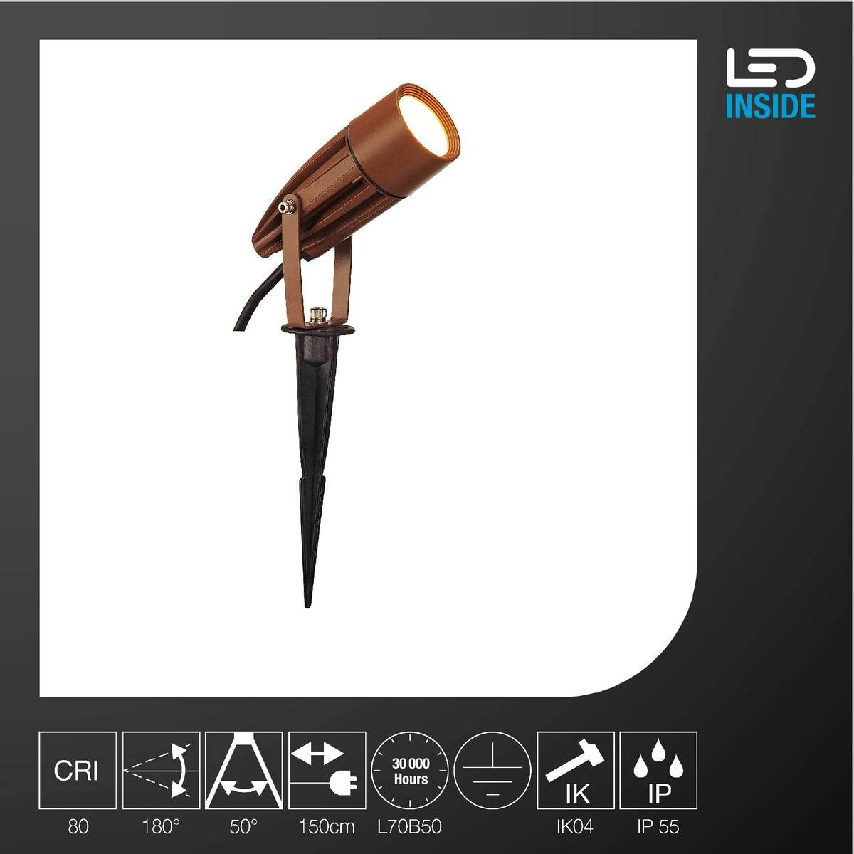 Lampada A Picchetto LED SLV Per Esterni - 6W 400lm 3000K IP55, Illuminazione Giardino E Terrazza - Foto 4