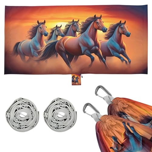 Takiito Horses Hammock 330 lb Capacity Travel Camping Hammock with Tree Straps, Portable Lightweight for Outdoor Beach Backpacking Backyard Patio