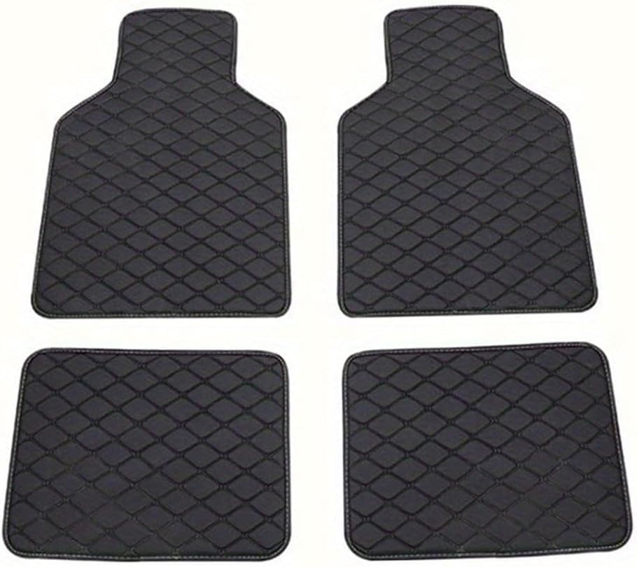 Car Floor Mats for Volkswagen Polo 2017-2025 AW, All-Weather Anti-Slip Car Front Rear Floor Liners, Water Resistant Foot Pads Set Carpet Protection,Black