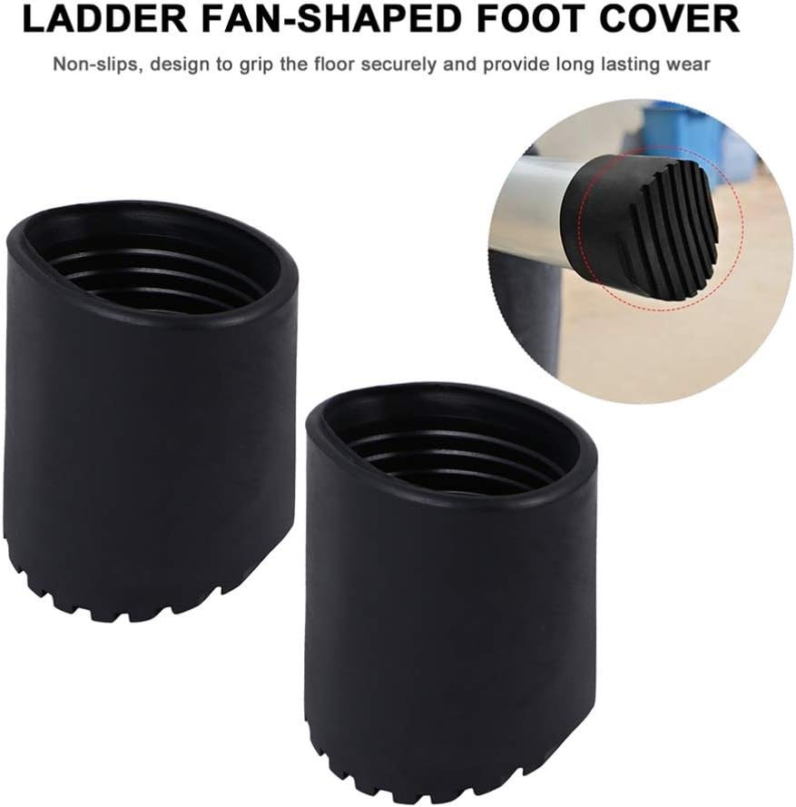 Cabilock 12pcs Non- Rubber Ladder Foot Floor Protector for Round Legs Abrasion Resistant Noise Reducing for Secure Grip Impact Resistance